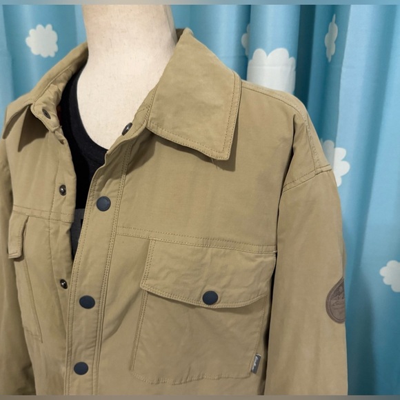 90s Eddie Bauer southwest lined khaki shirt coat. M - Picture 4 of 8